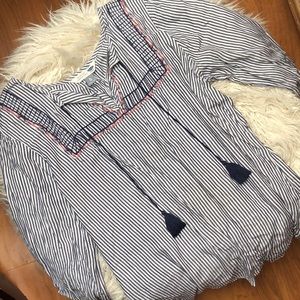 Striped peasant blouse